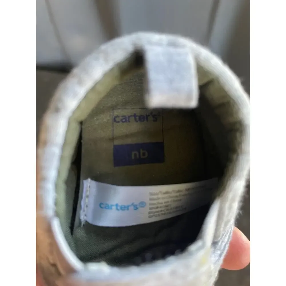 Carter's Quilted Slip-On Baby Walker Shoes in Gray NWOT